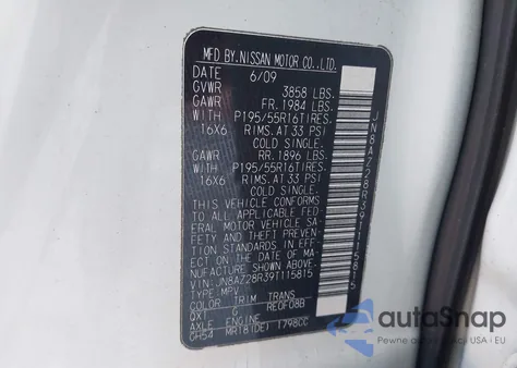 2009 Nissan Cube 1.8Sl from USA, damaged, VIN JN8AZ28R39T115815